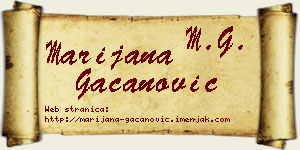 Marijana Gačanović vizit kartica